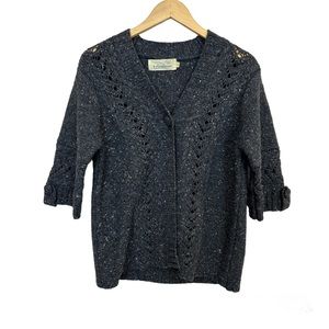 Irelands Eye Ireland Irish Gray‎ Wool Cable Knit Cardigan Sweater Women’s Large
